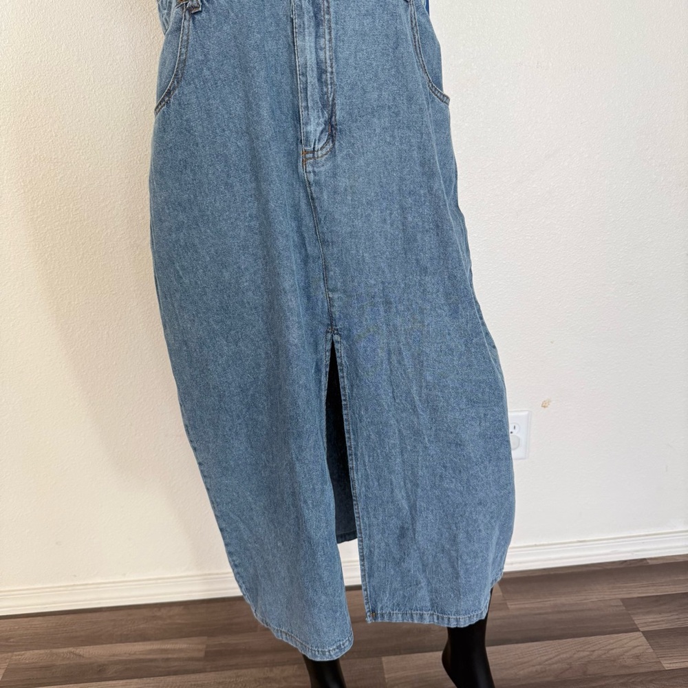 Stylish Blue Women's Jean Overalls - Picture 3 of 14